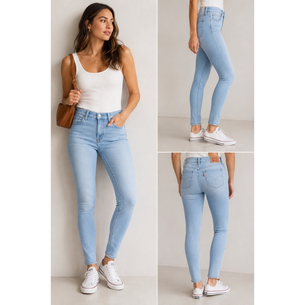Levi's 711 Skinny Jeans Women 28 Light Blue Mid Rise Stretch Denim